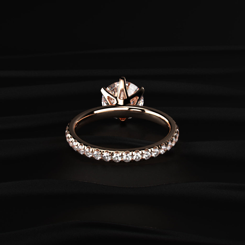 0.5ct Round Diamond Pave Engagement Ring