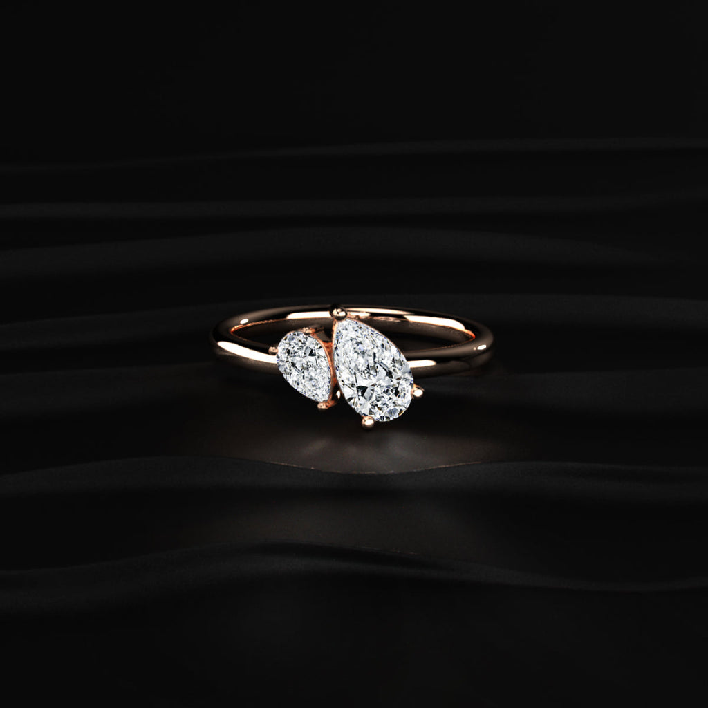 Toi Et Moi Double Pear Engagement Ring