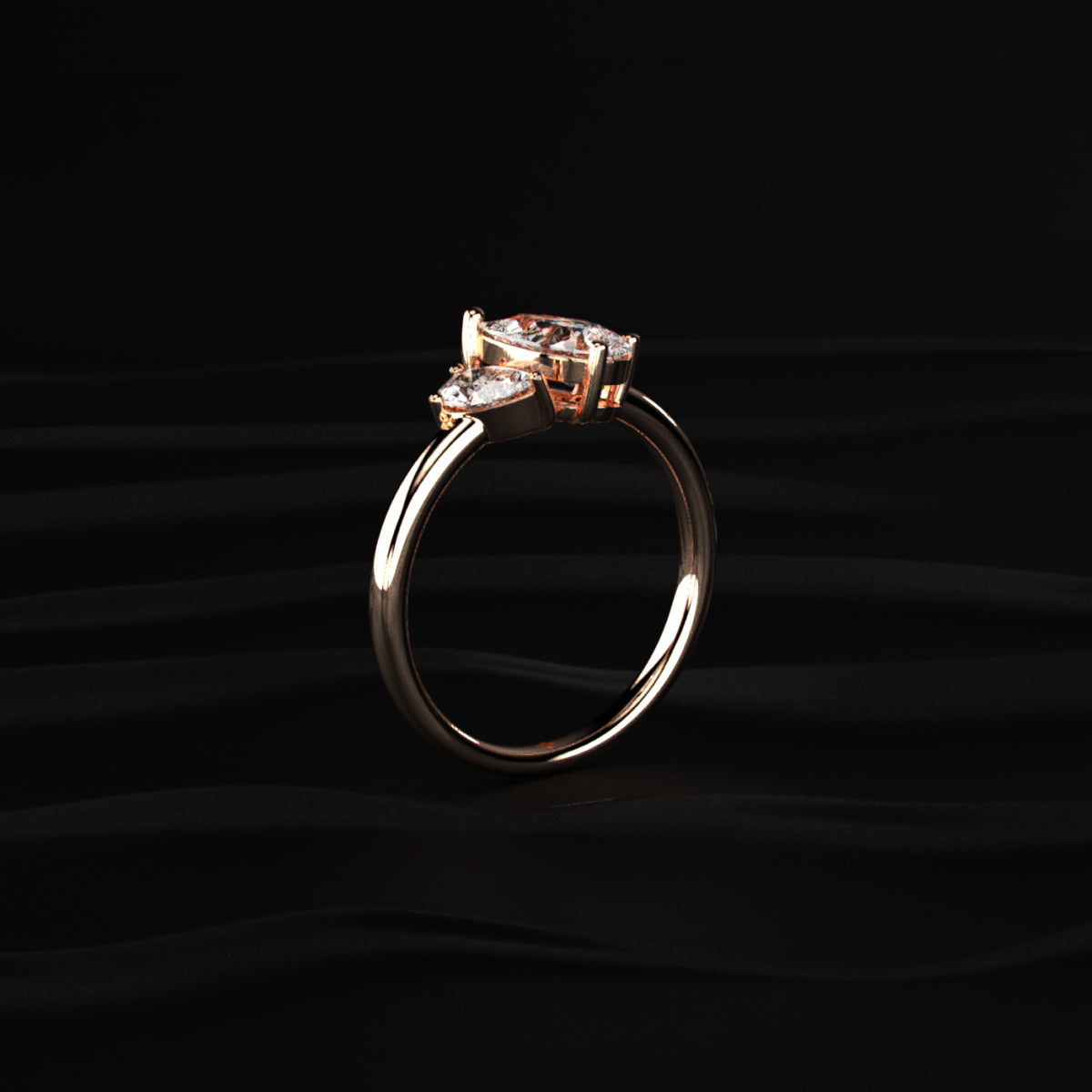 Toi Et Moi Double Pear Engagement Ring
