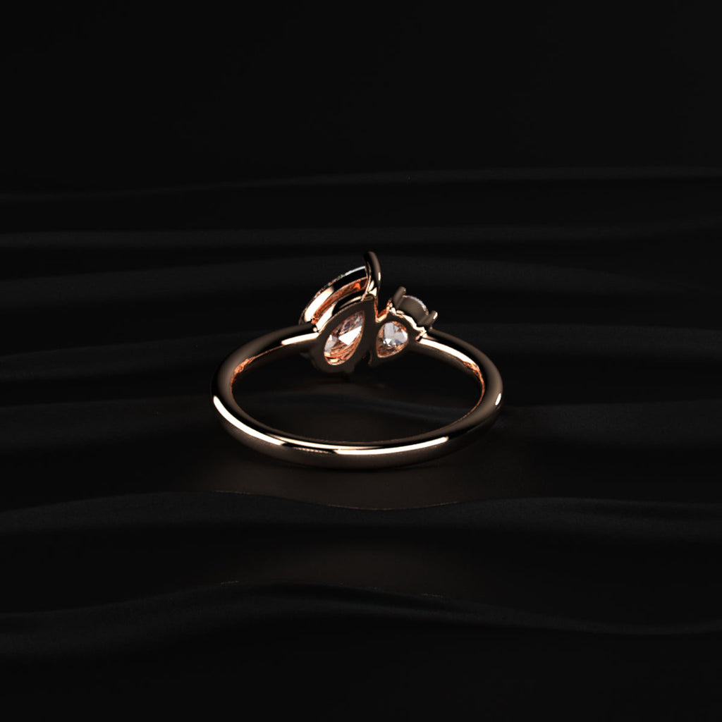 Toi Et Moi Double Pear Engagement Ring