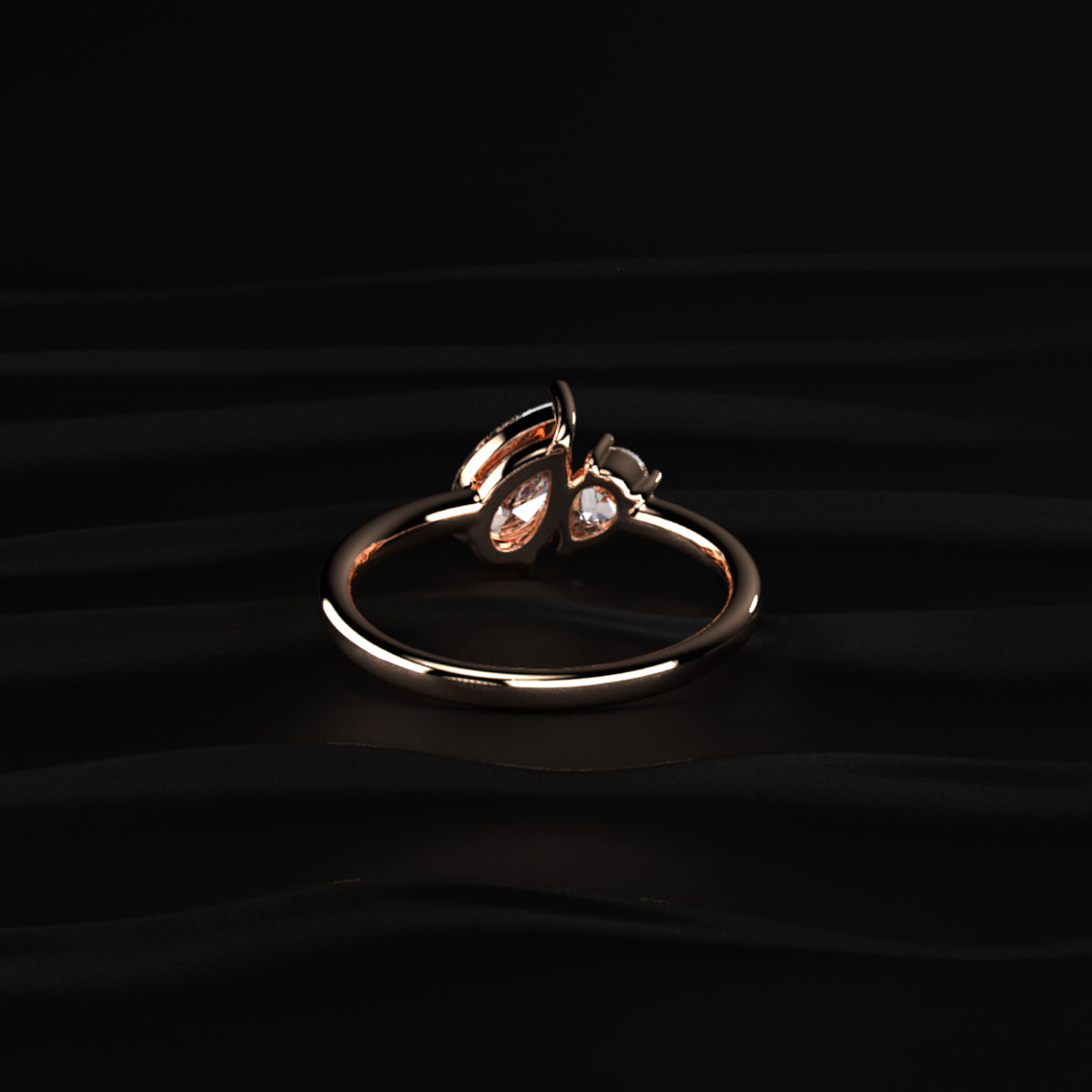 Toi Et Moi Double Pear Engagement Ring