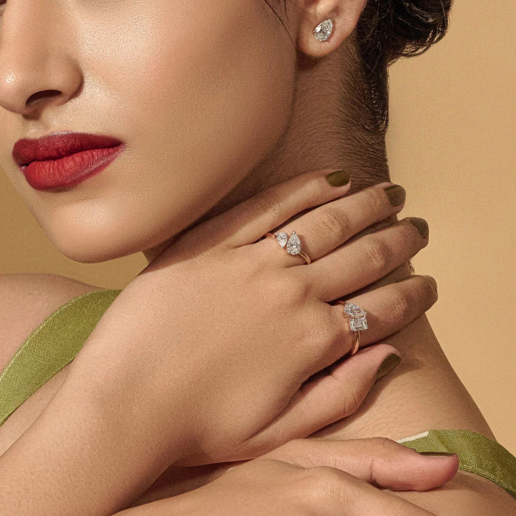 Toi Et Moi Double Pear Engagement Ring