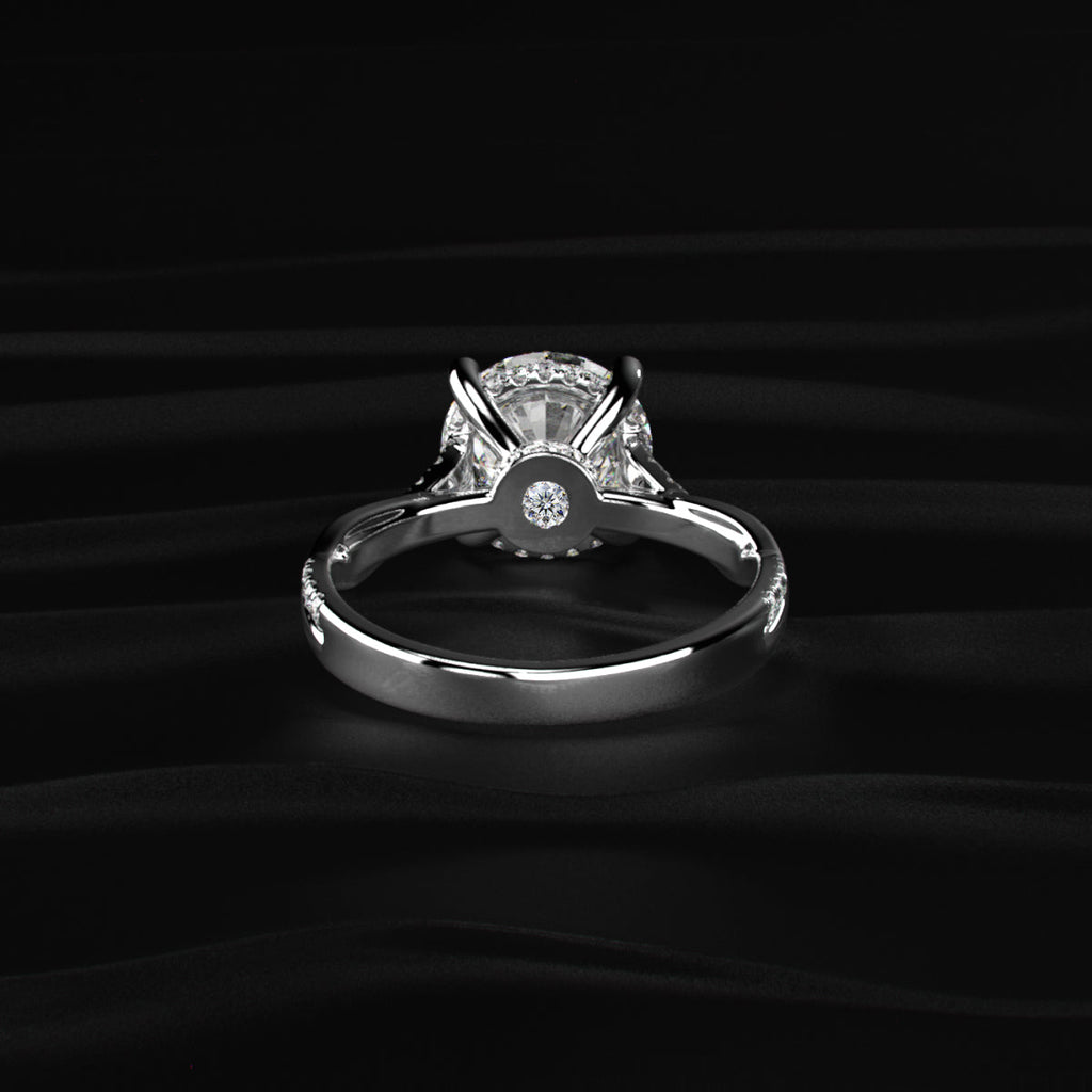 Round With Twisted Pave Band & Hidden Halo