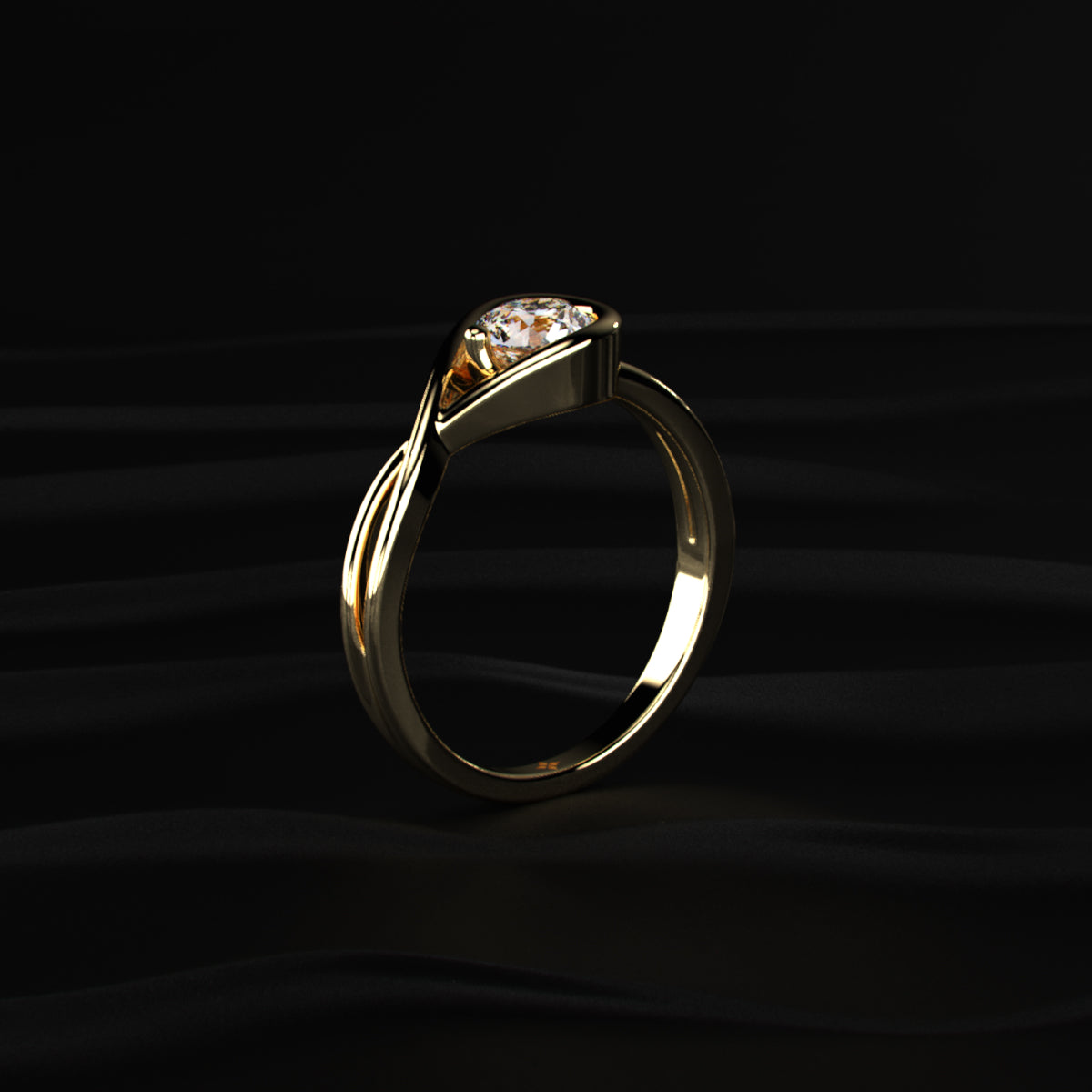 Solitaire Round Diamond Infinity Promise Ring