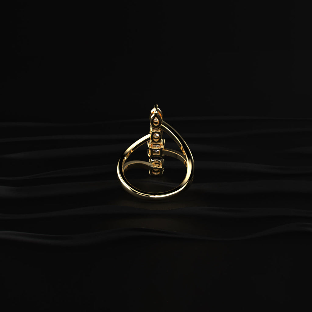 4 Stone Split Shank Engagement Ring