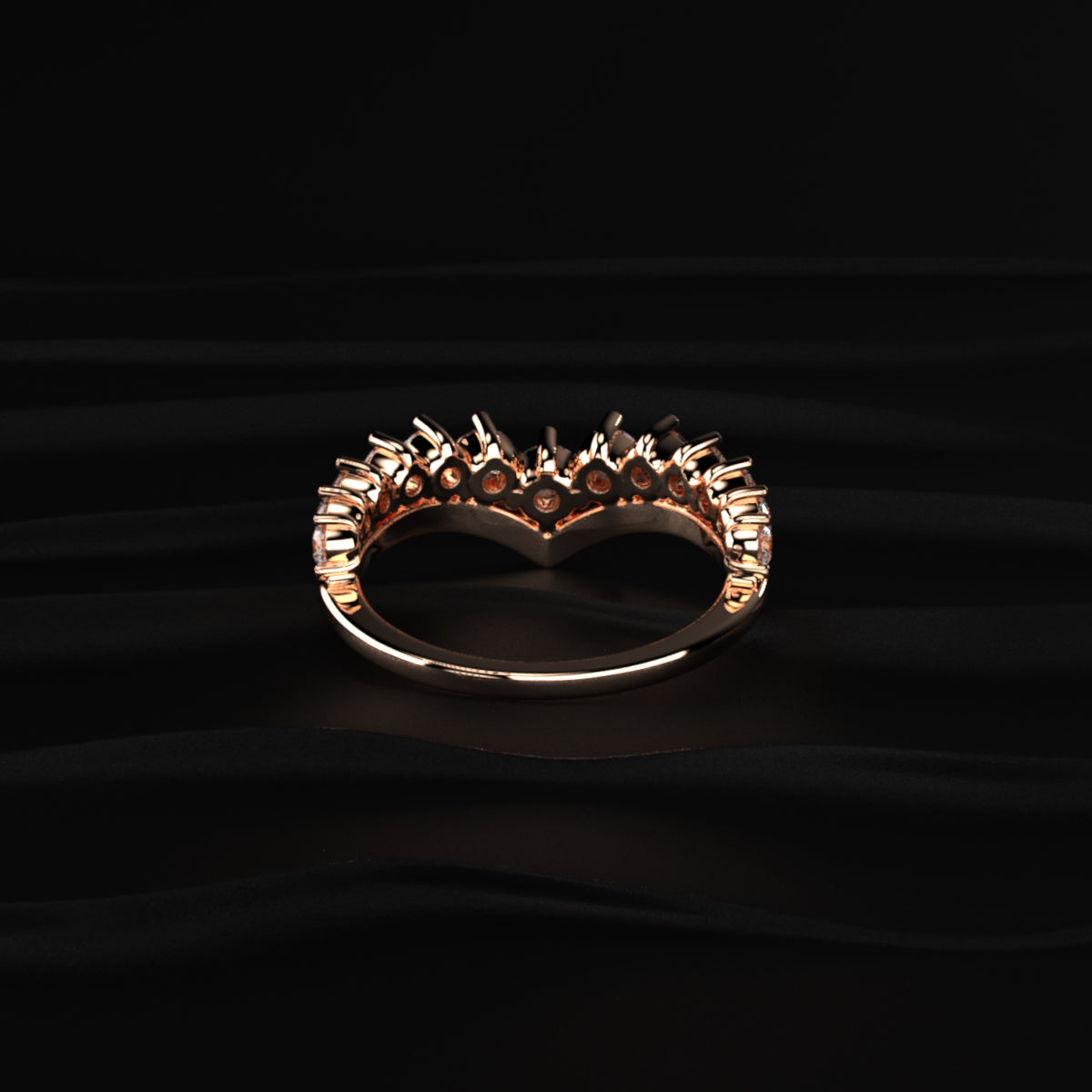 V Shaped Diamond Ring