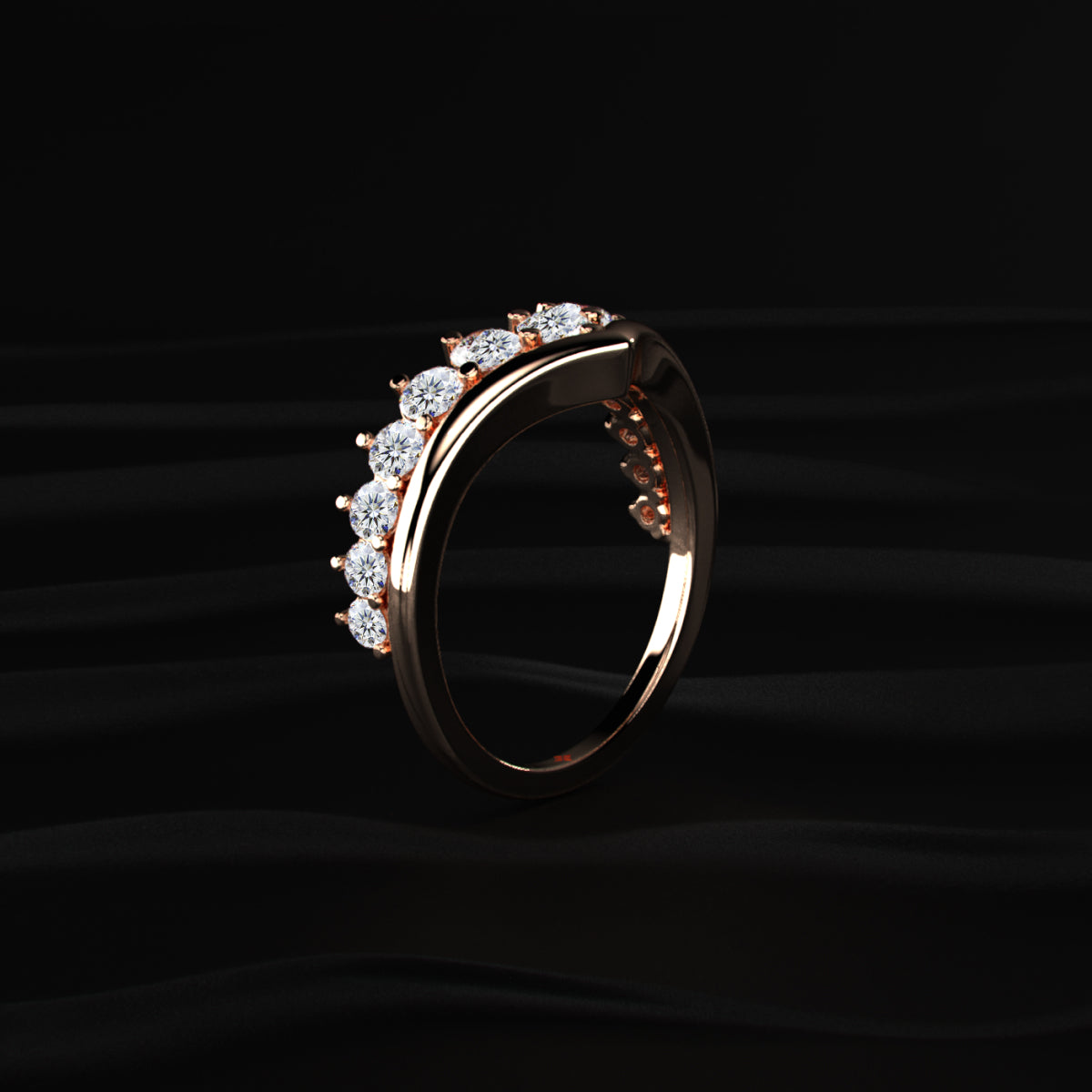 V Shaped Diamond Ring