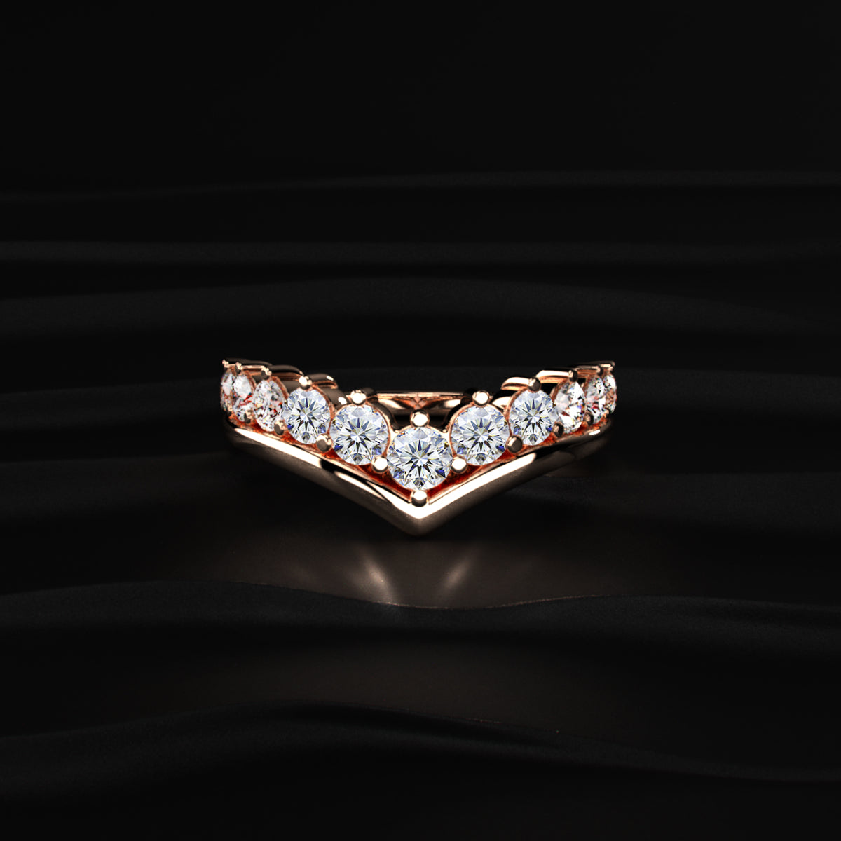 V Shaped Diamond Ring