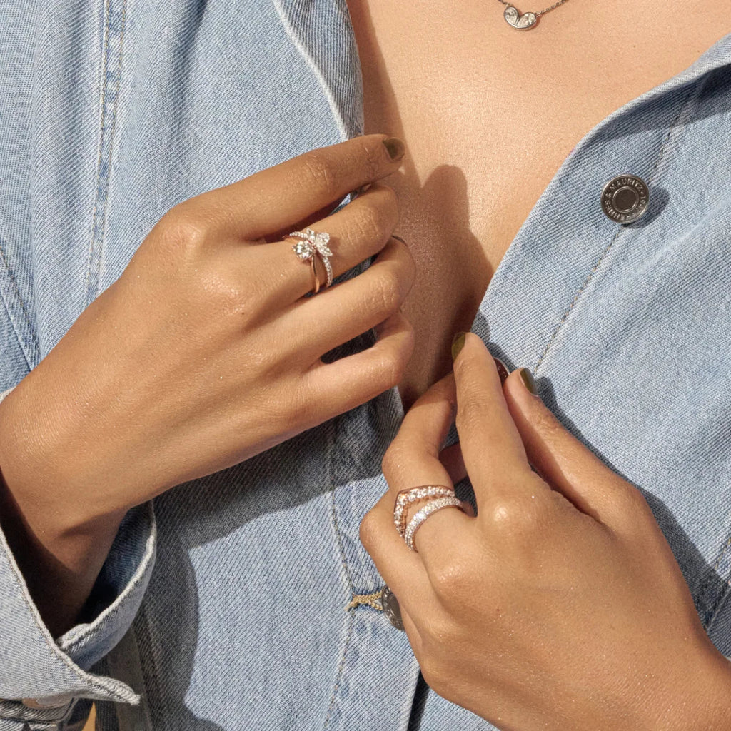 V Shaped Diamond Ring
