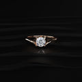 Round Solitaire Ring With Curved Band