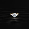 Oval Solitaire Ring With Round Accent Stones