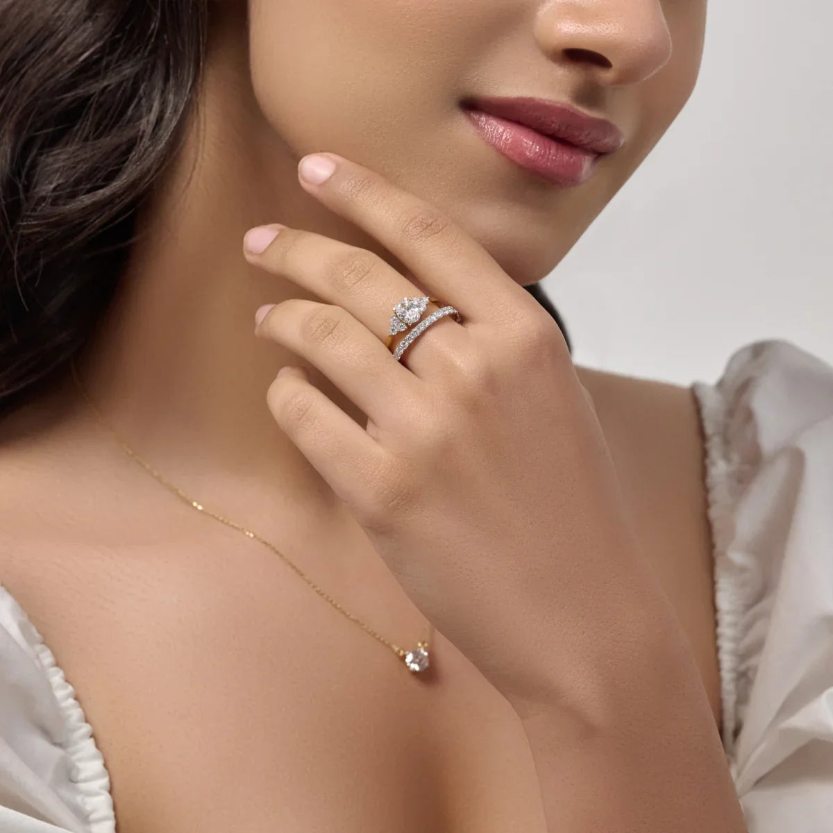 Oval Solitaire Ring With Round Accent Stones