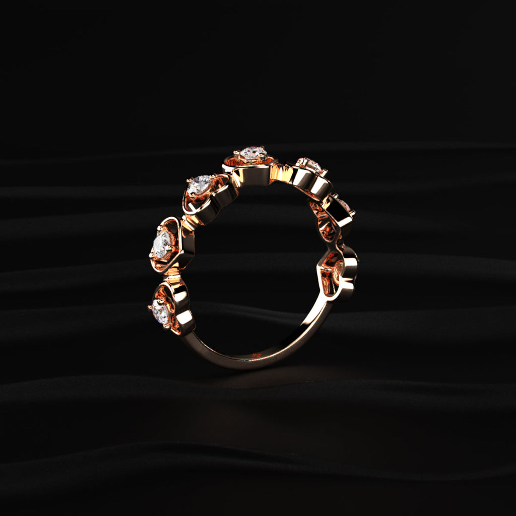 Hearts Half Eternity Ring