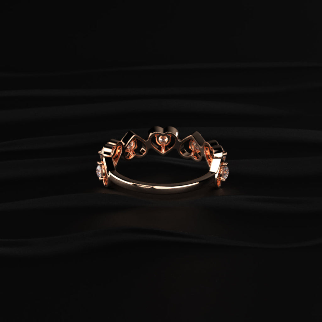 Hearts Half Eternity Ring