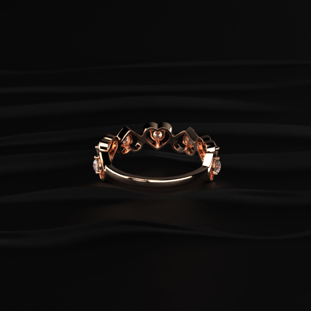 Hearts Half Eternity Ring