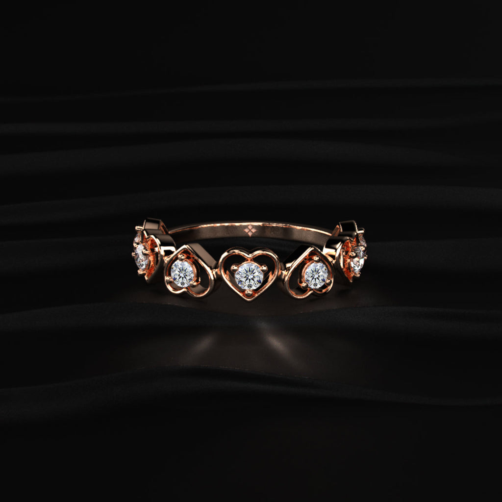 Hearts Half Eternity Ring