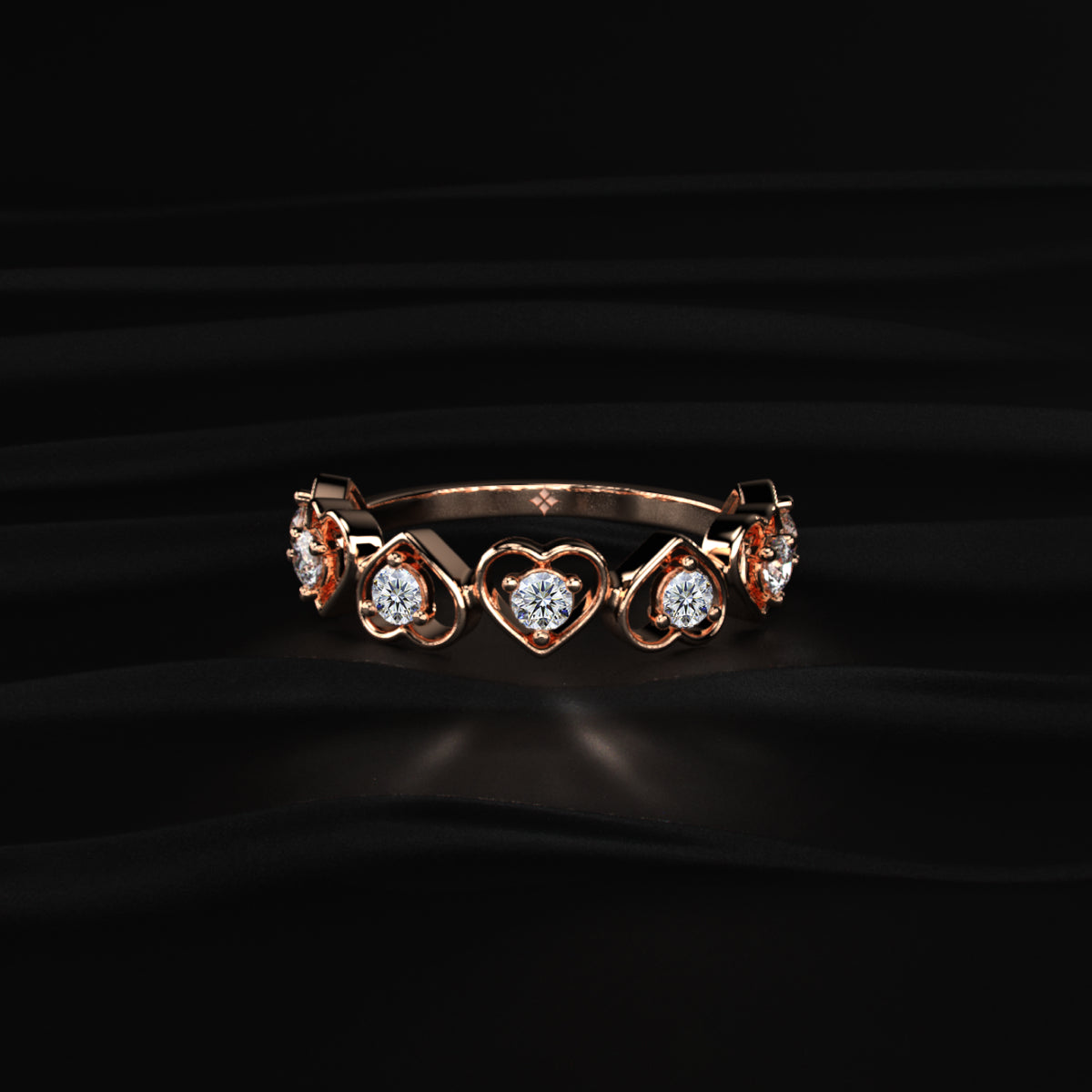 Hearts Half Eternity Ring