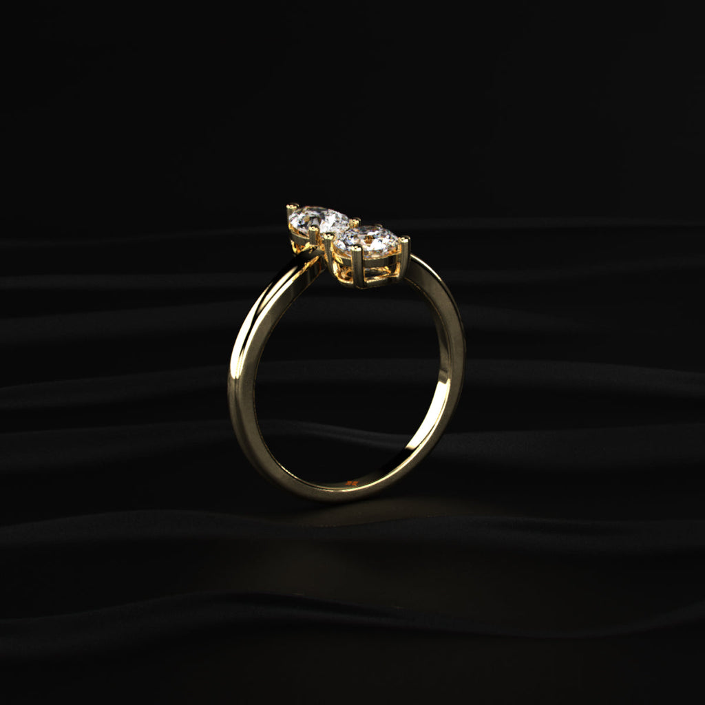 Pear And Round Cut Two Stone Engagement Ring