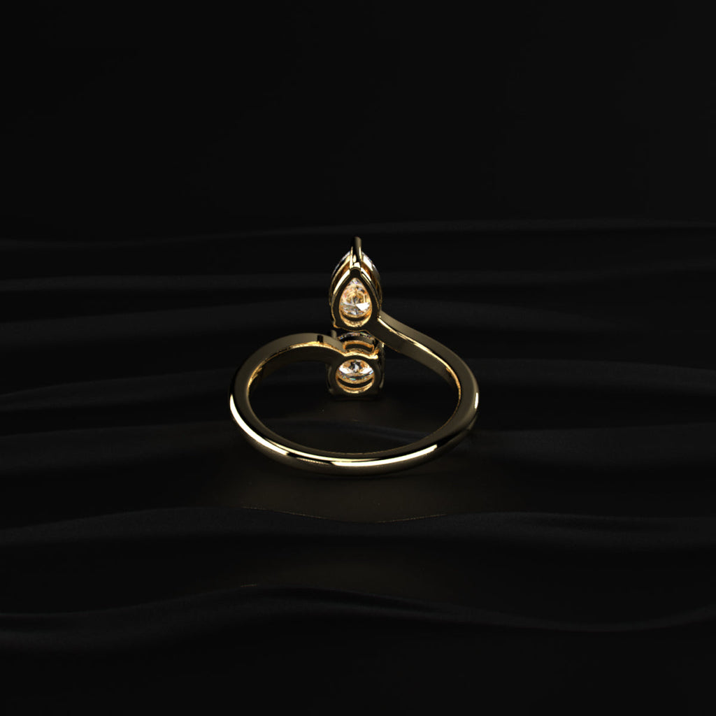Pear And Round Cut Two Stone Engagement Ring
