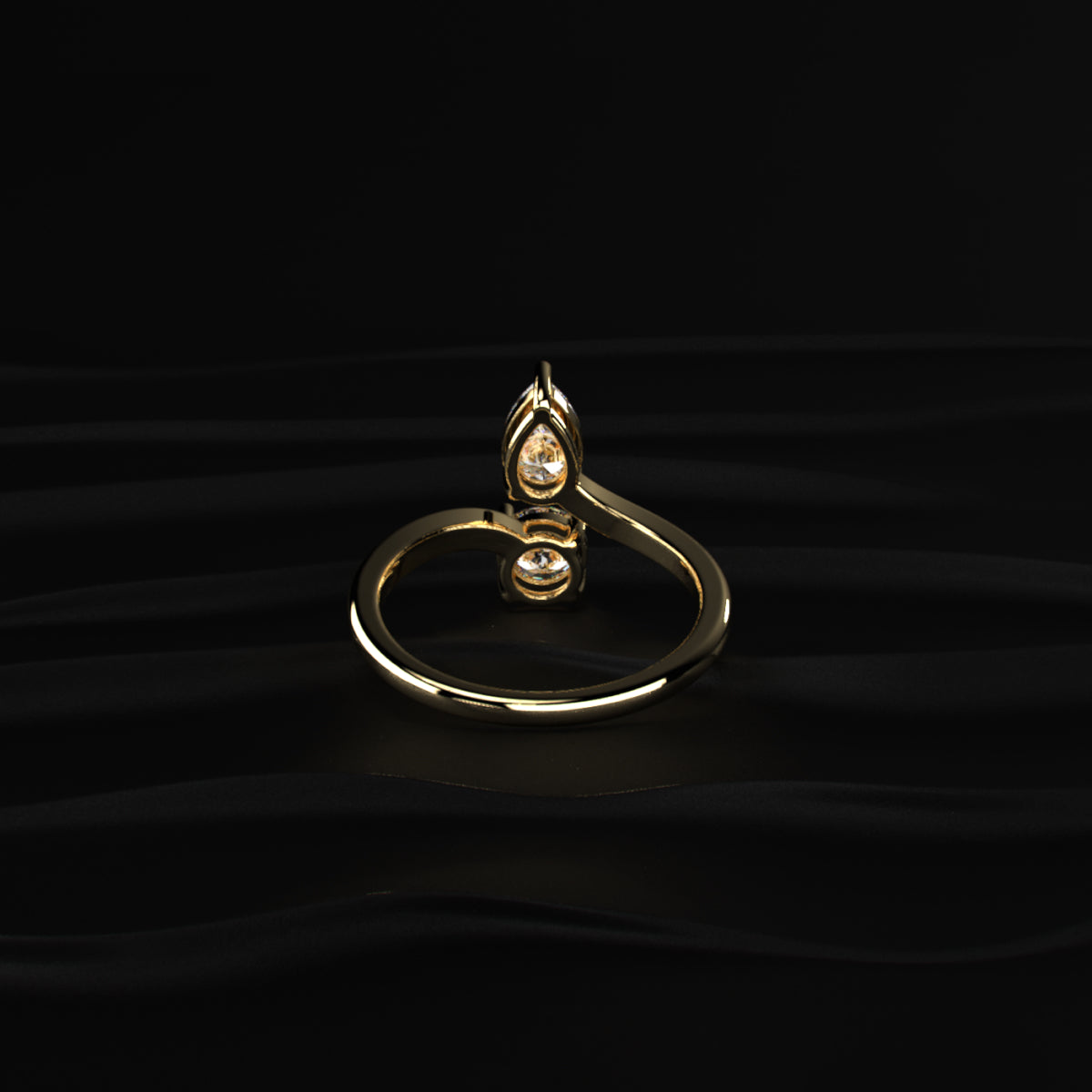 Pear And Round Cut Two Stone Engagement Ring