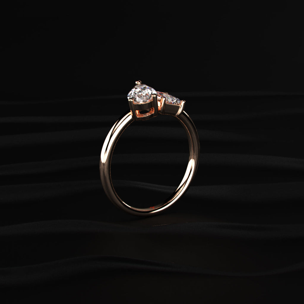 Emerald And Pear Cut Toi Et Moi Engagement Ring