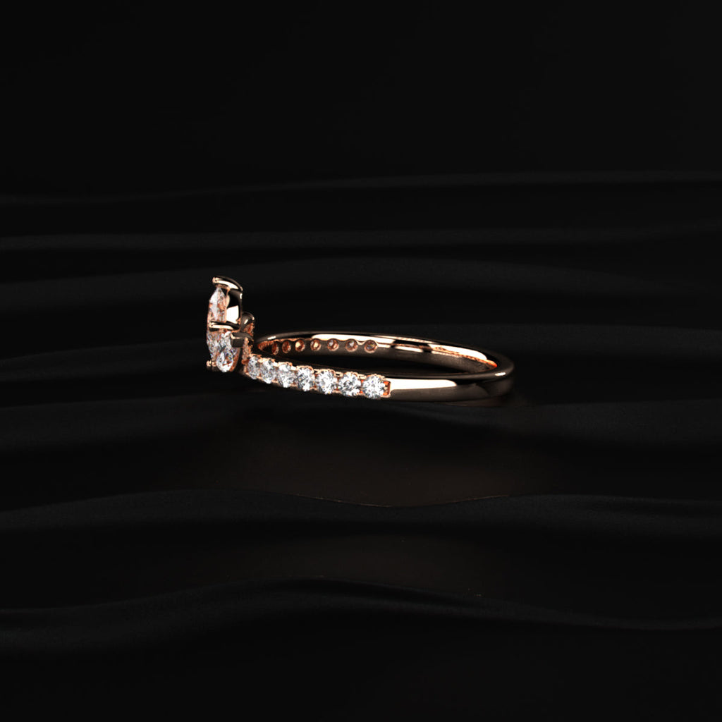 Marquise Trilogy Ring With Side Diamonds