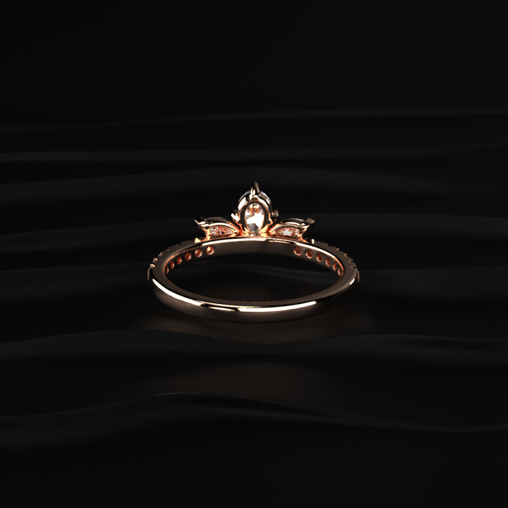 Marquise Trilogy Ring With Side Diamonds