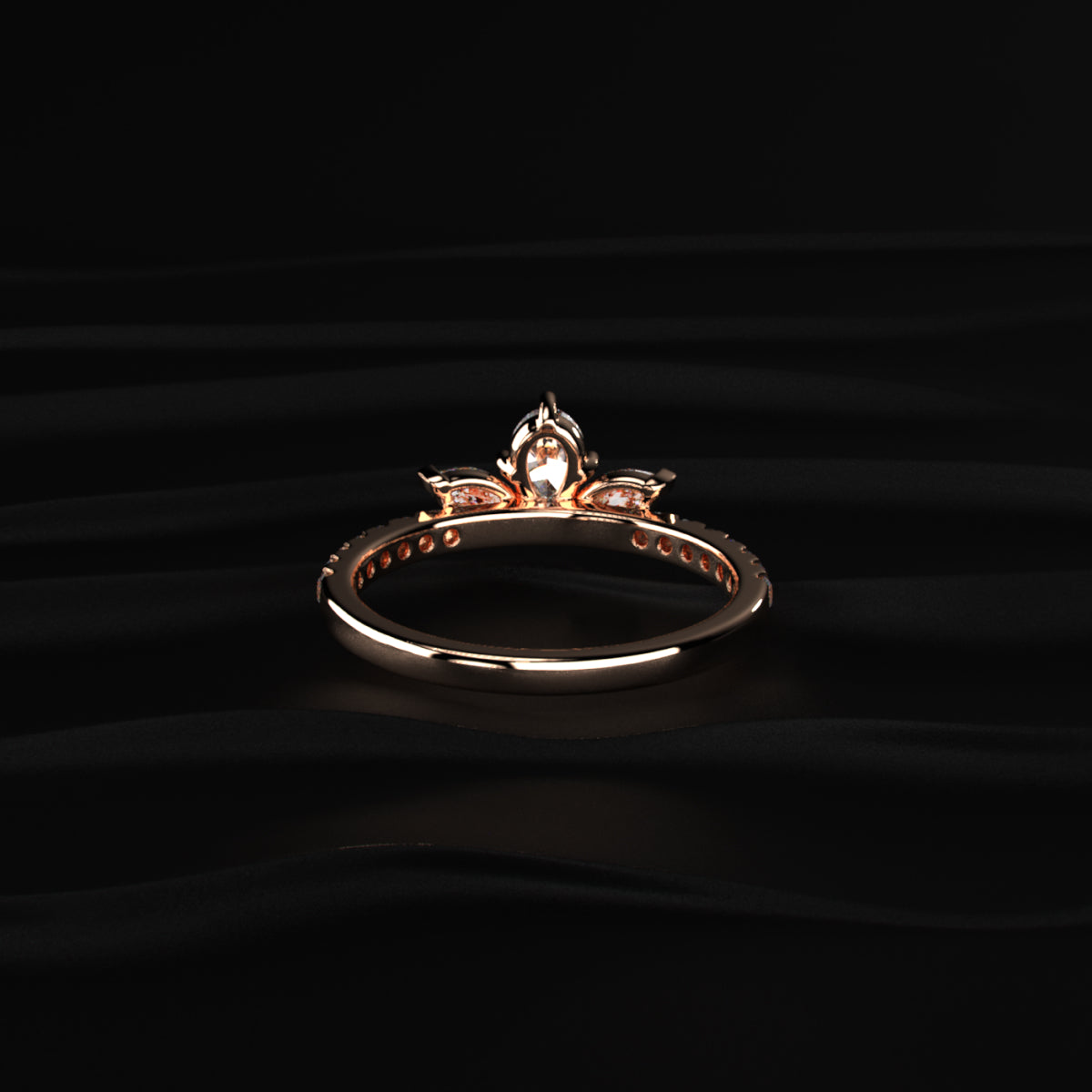 Marquise Trilogy Ring With Side Diamonds