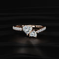 Dual Heart Ring With Side Diamonds