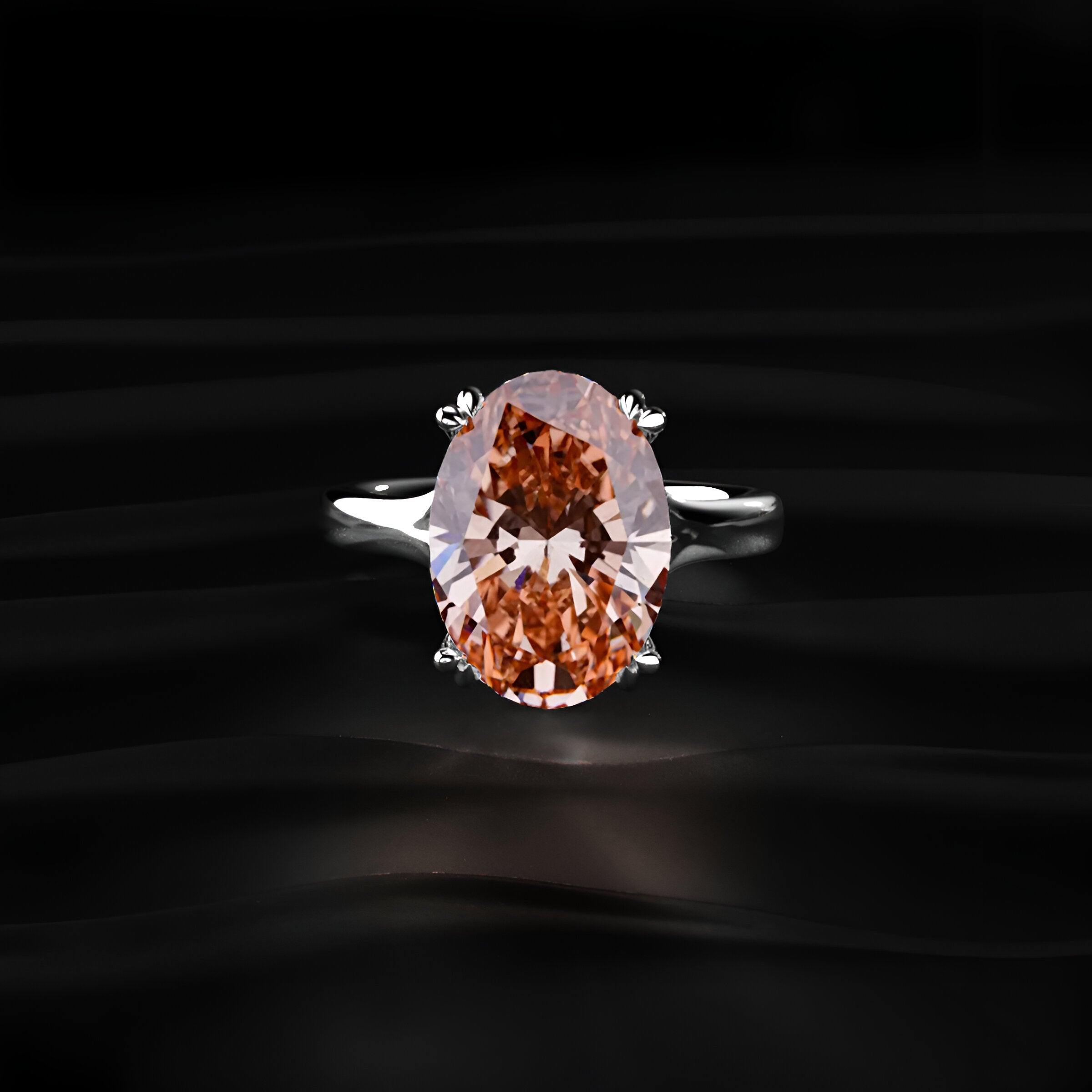 6 Ct Oval Solitaire Ring With Double Prong Set