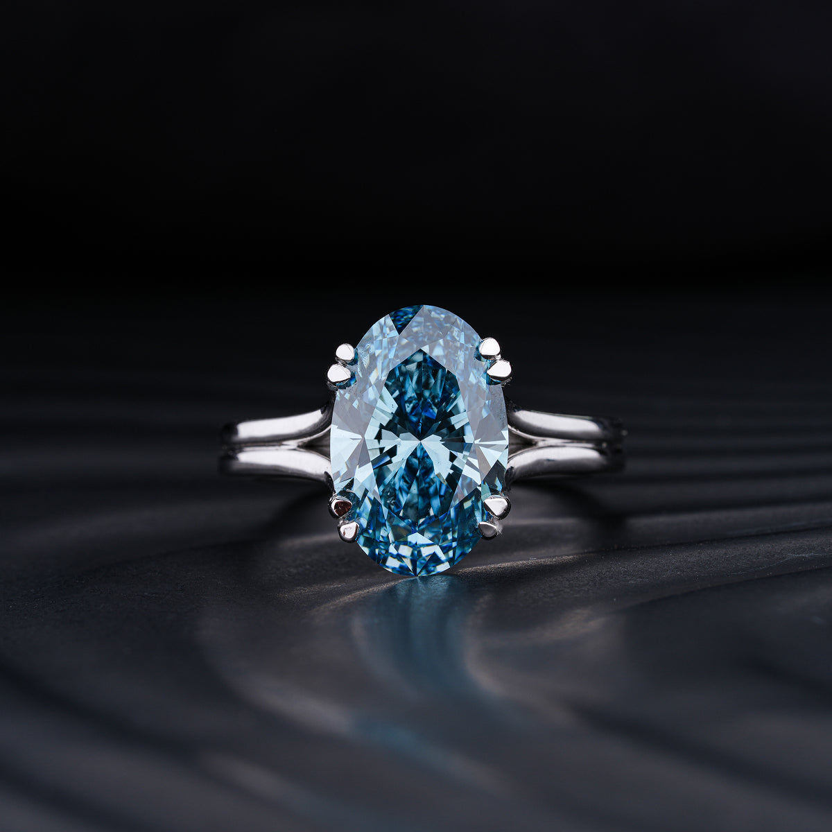4 Ct Oval Solitaire Ring With Double Prongs