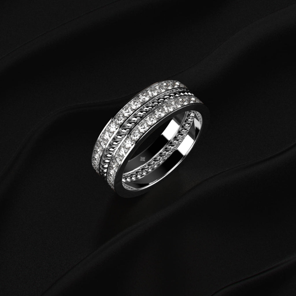 Two Row Eternity Band For Men
