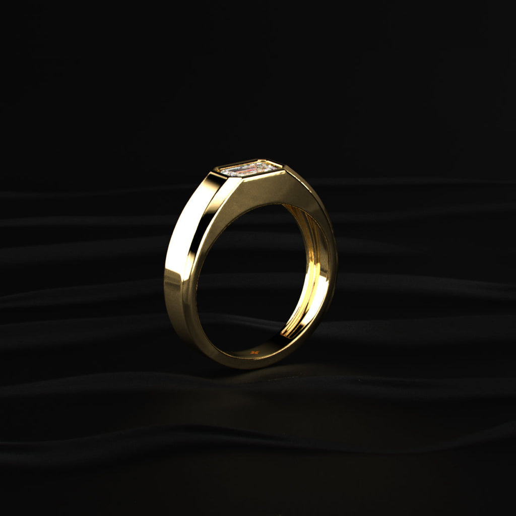 Mens Emerald Cut Diamond Ring
