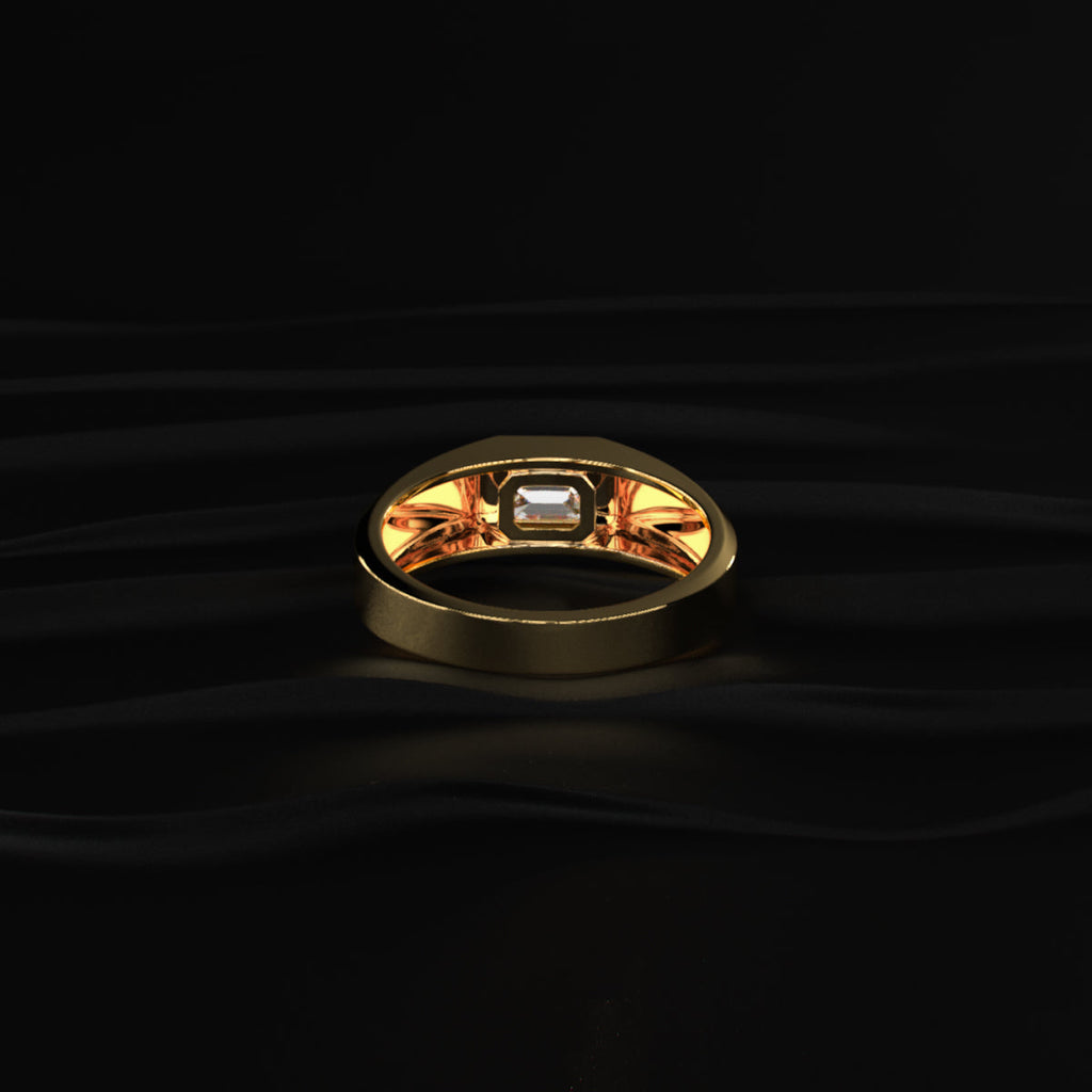 Mens Emerald Cut Diamond Ring