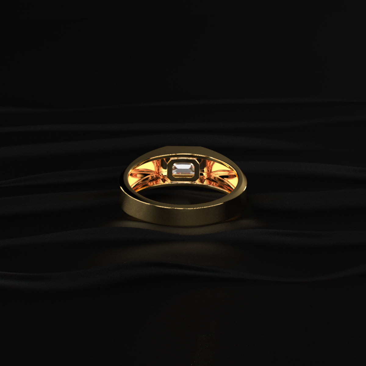Mens Emerald Cut Diamond Ring