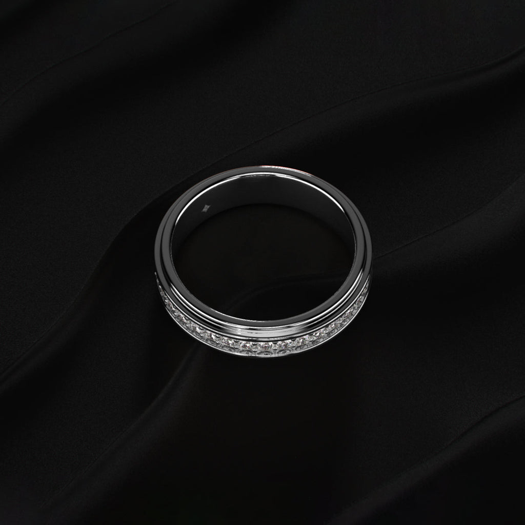 Pave Set Round Diamond Eternity Ring For Men