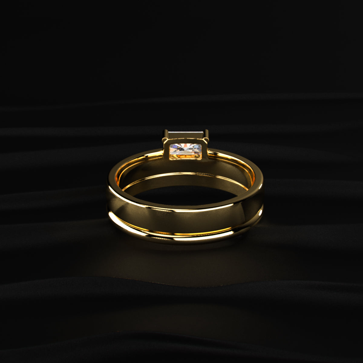Radiant Solitaire Ring For Men
