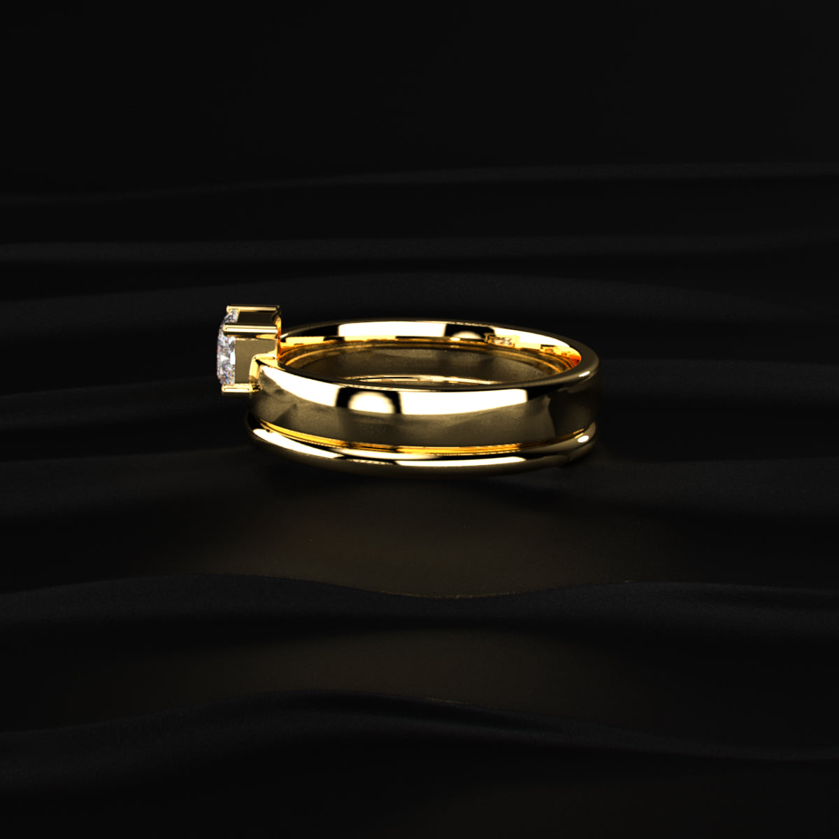 Radiant Solitaire Ring For Men