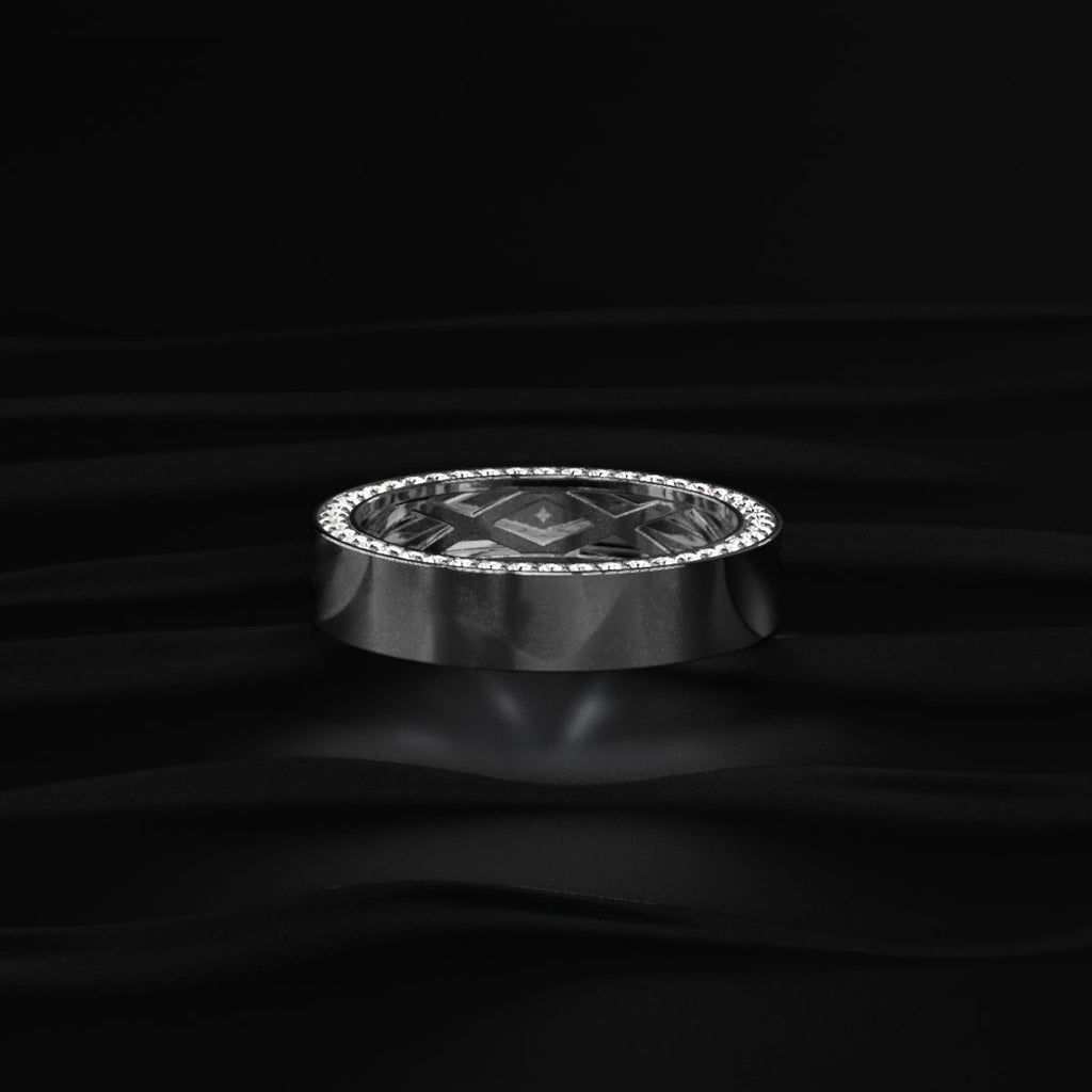Mens Hidden Diamond Wedding Band