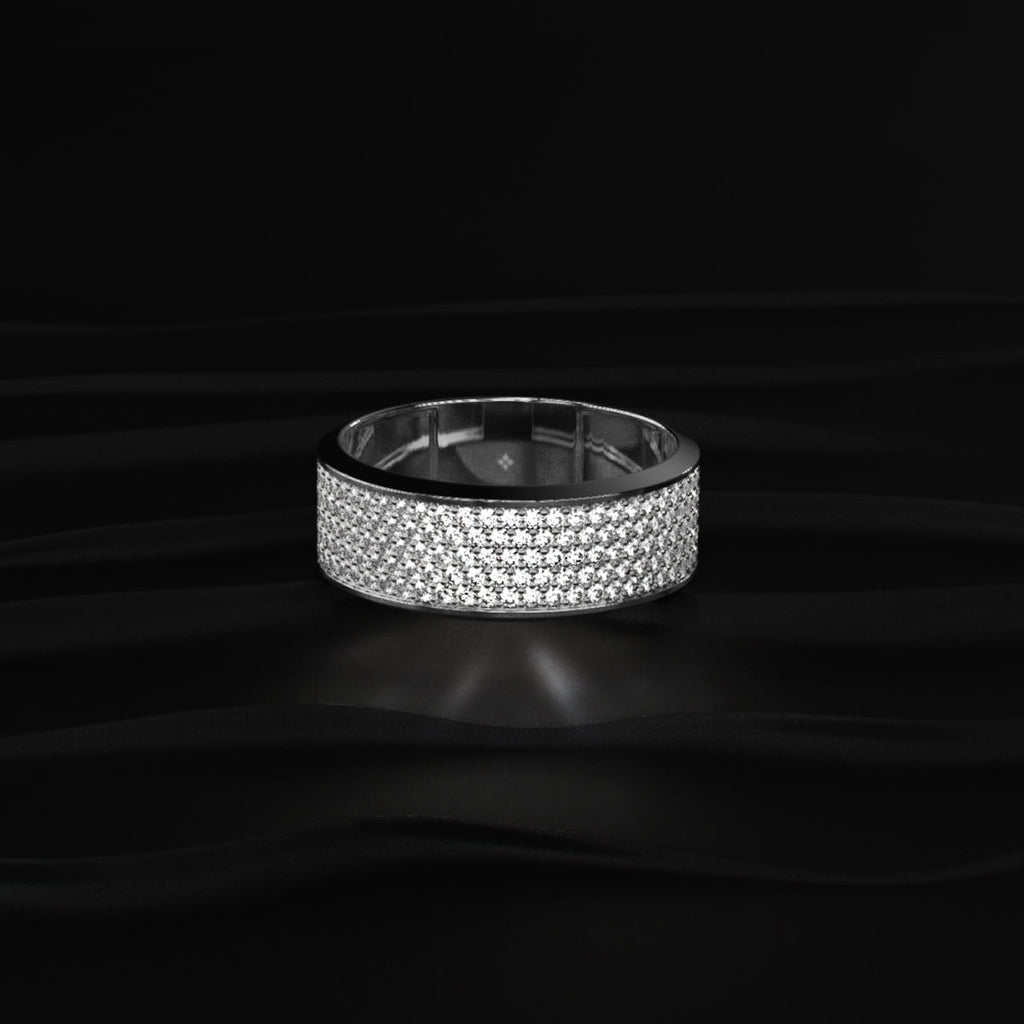 Multi Row Diamond Eternity Men's Band