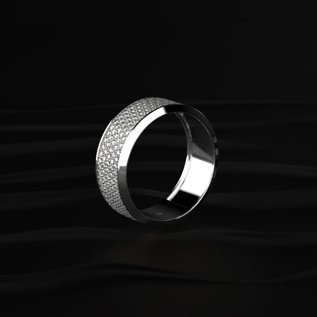 Multi Row Diamond Eternity Men's Band