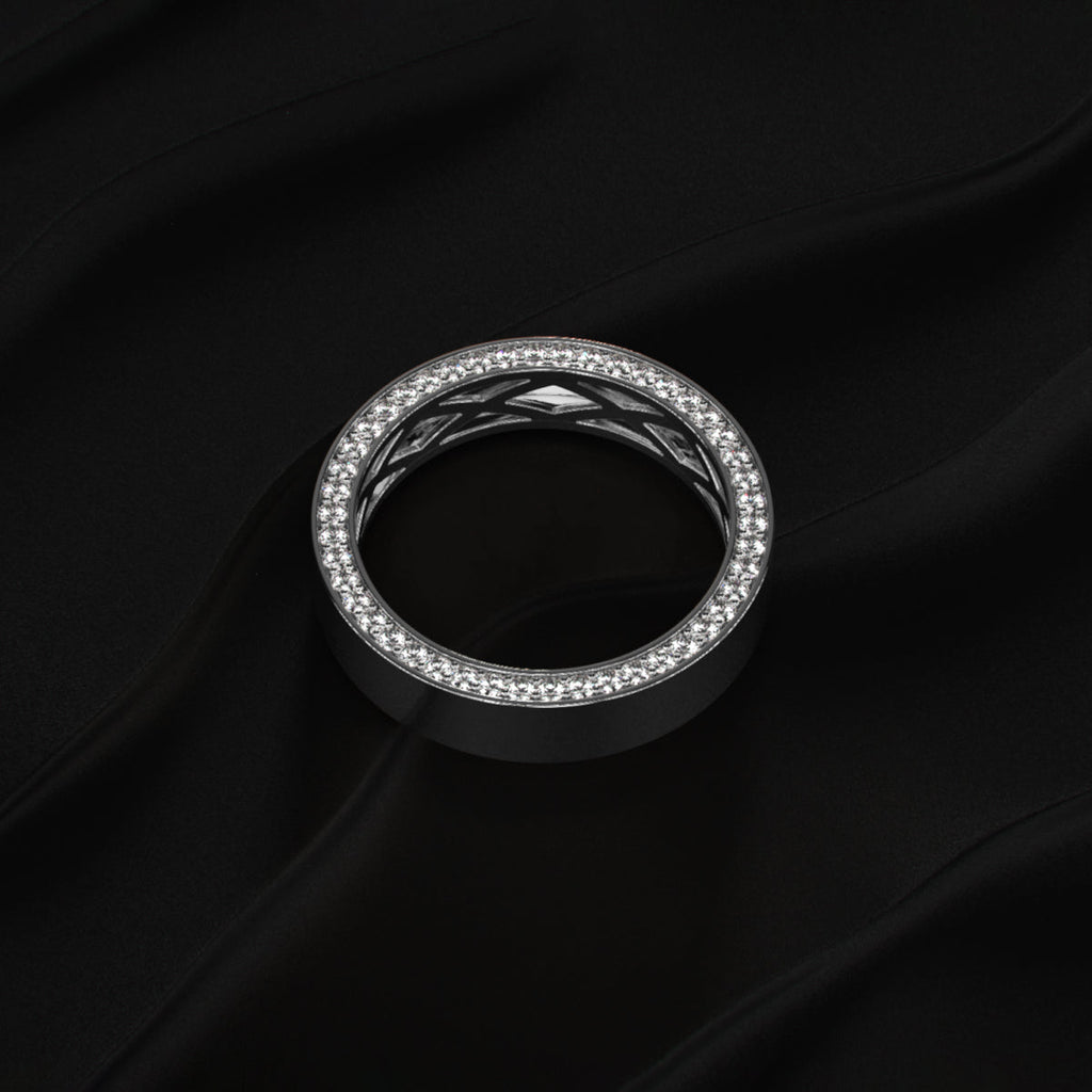 Mens Hidden Diamond Wedding Band