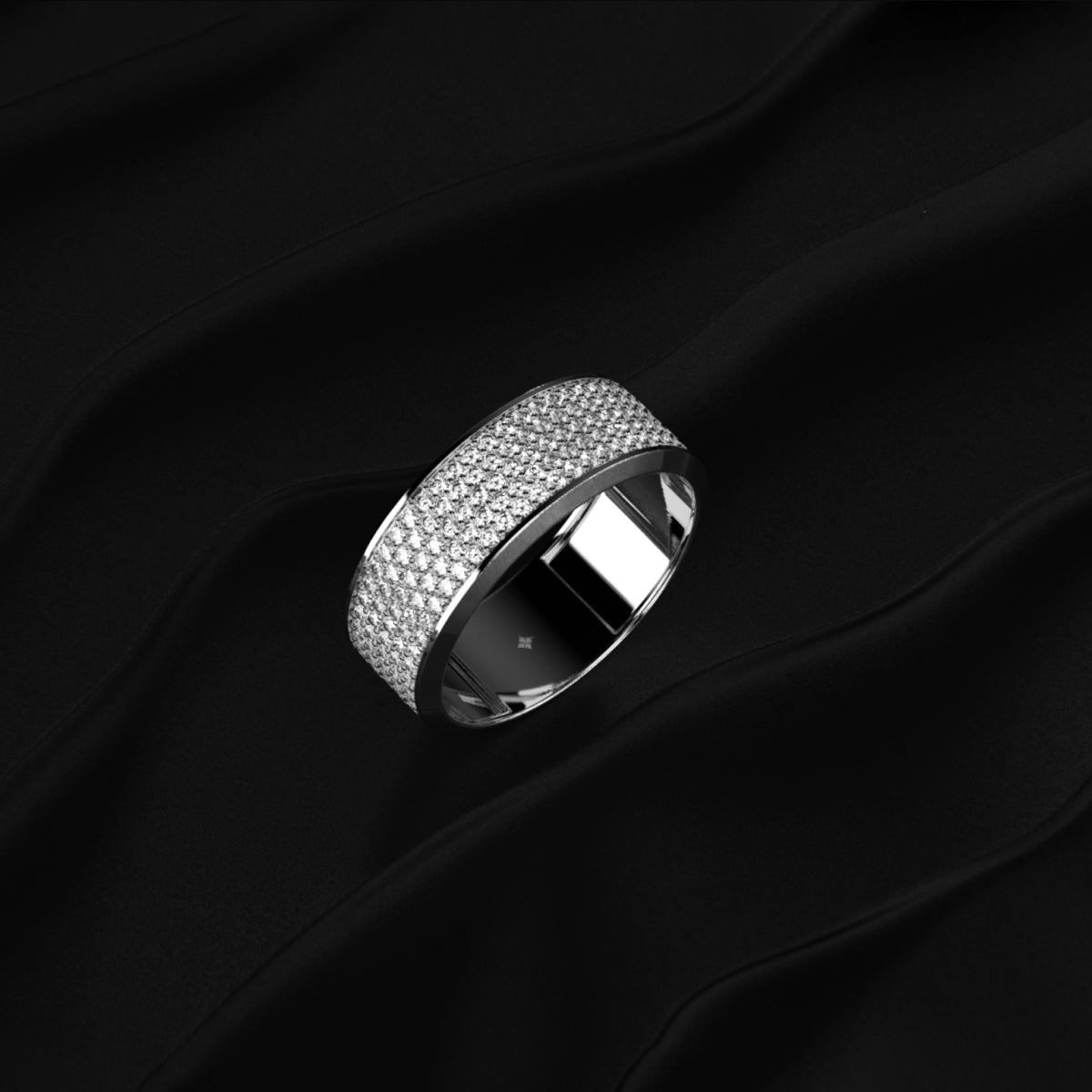 Multi Row Diamond Eternity Men's Band