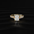 Radiant Cut Dual Split Pave Engagement Ring