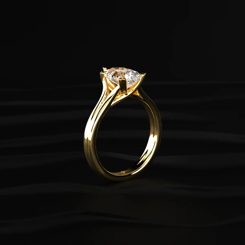 Pear Solitaire Double Prong Split Shank Engagement Ring