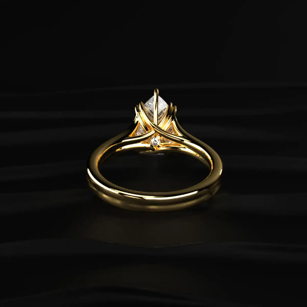 Pear Solitaire Double Prong Split Shank Engagement Ring