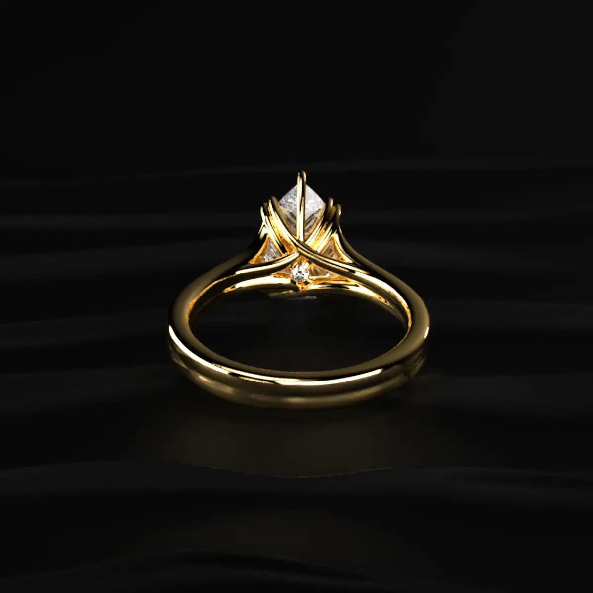 Pear Solitaire Double Prong Split Shank Engagement Ring