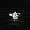 Pear Solitaire Double Prong Split Shank Engagement Ring