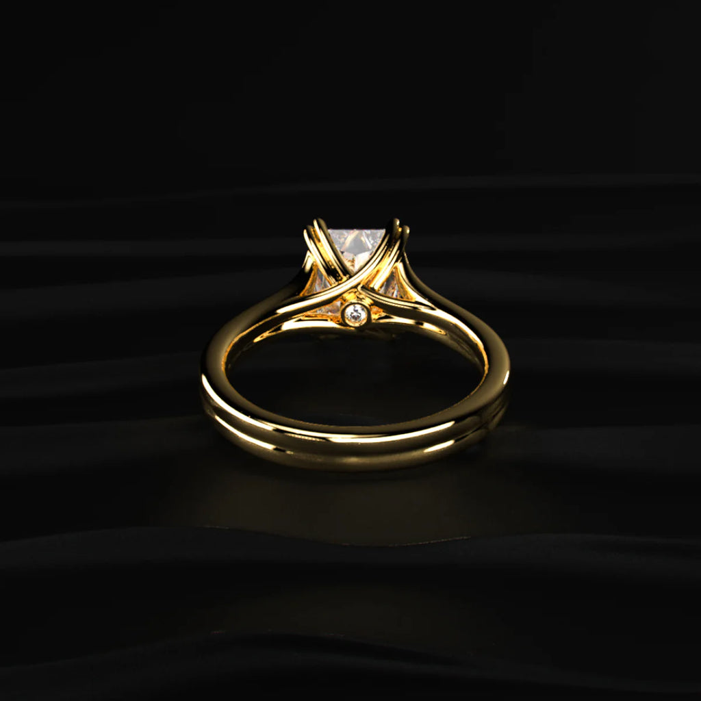 Radiant Solitaire Double Prong Split Shank Engagement Ring