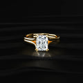 Radiant Solitaire Double Prong Split Shank Engagement Ring